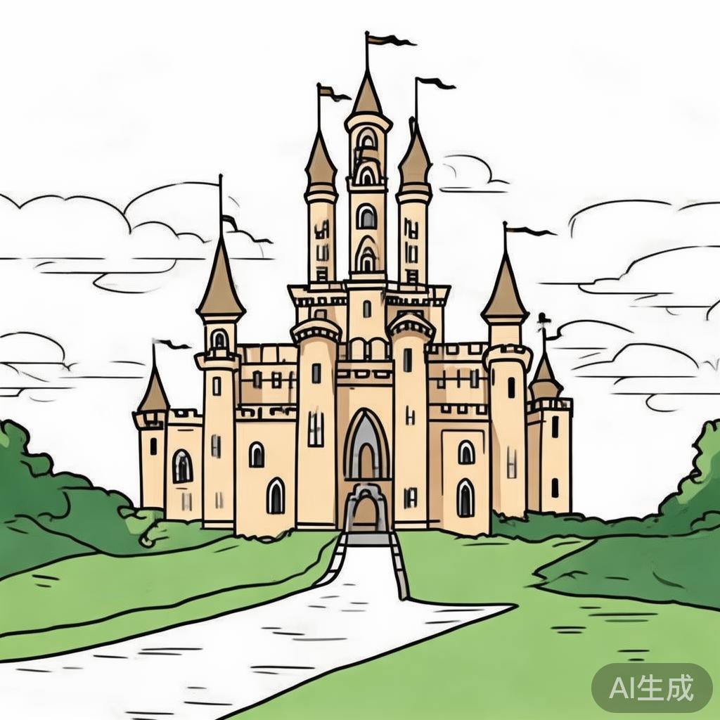 动漫城堡简笔画图片
