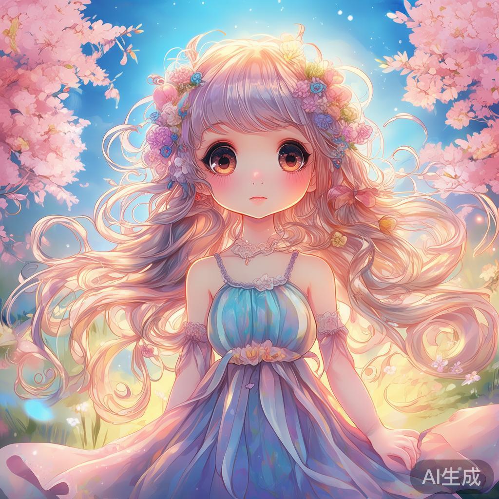 动漫美少女图片：二次元甜美插画