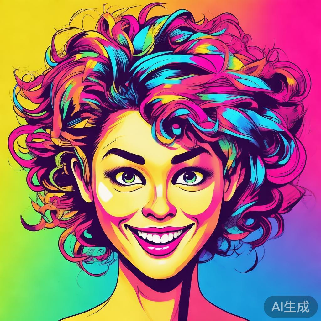 卡通女头图片
