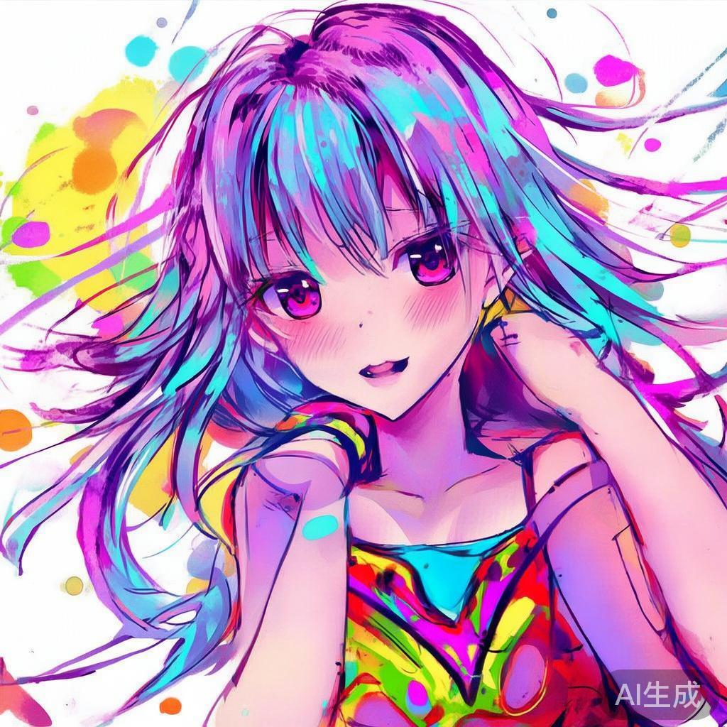 卡通素描动漫女生图片