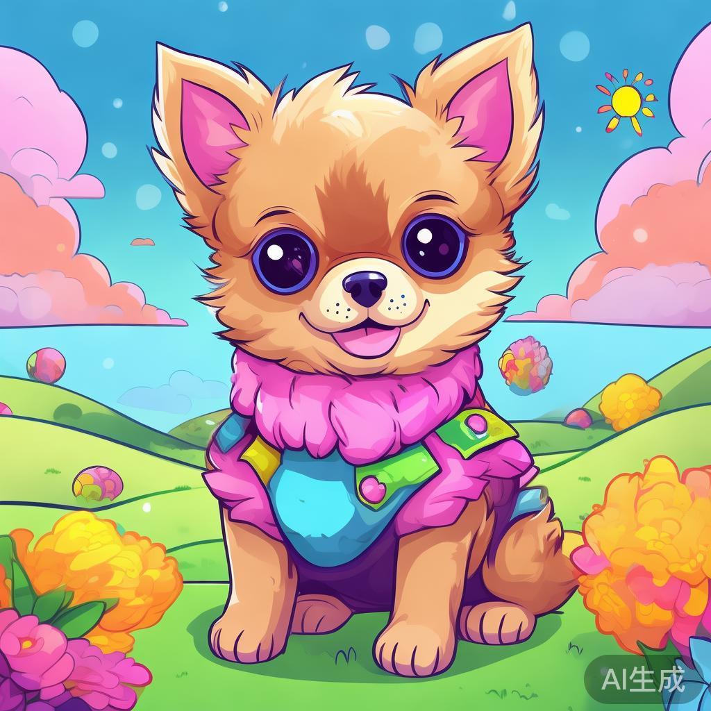 萌系吉娃娃动漫风图片