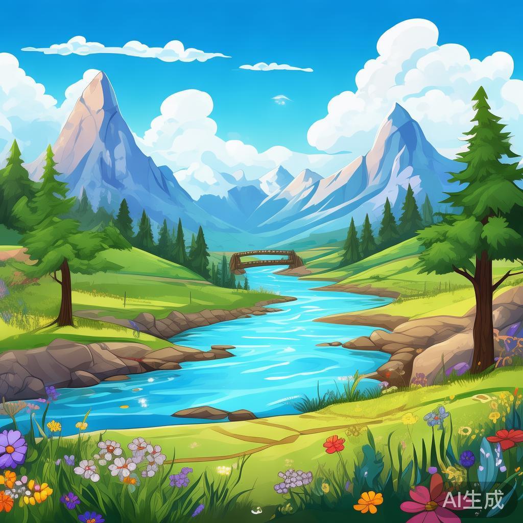 卡通素描山水图片大全