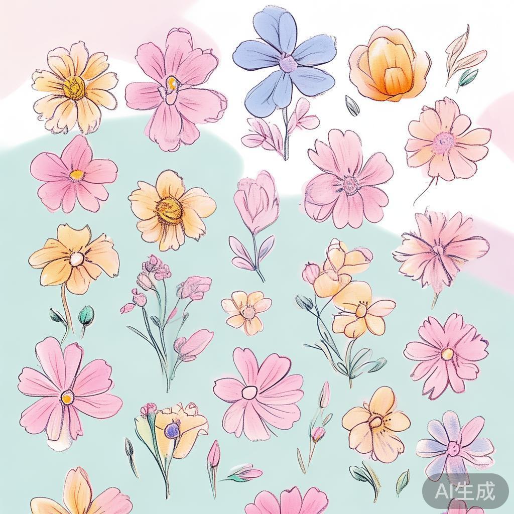 萌系动漫风花瓣简笔画图片大全