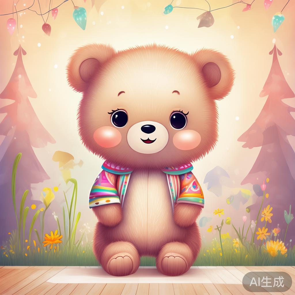 卡通小熊的甜萌壁纸图片