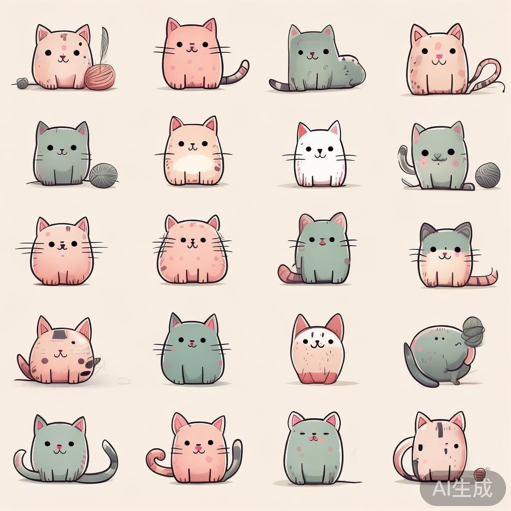 猫简笔图片大全：唯美萌系卡通