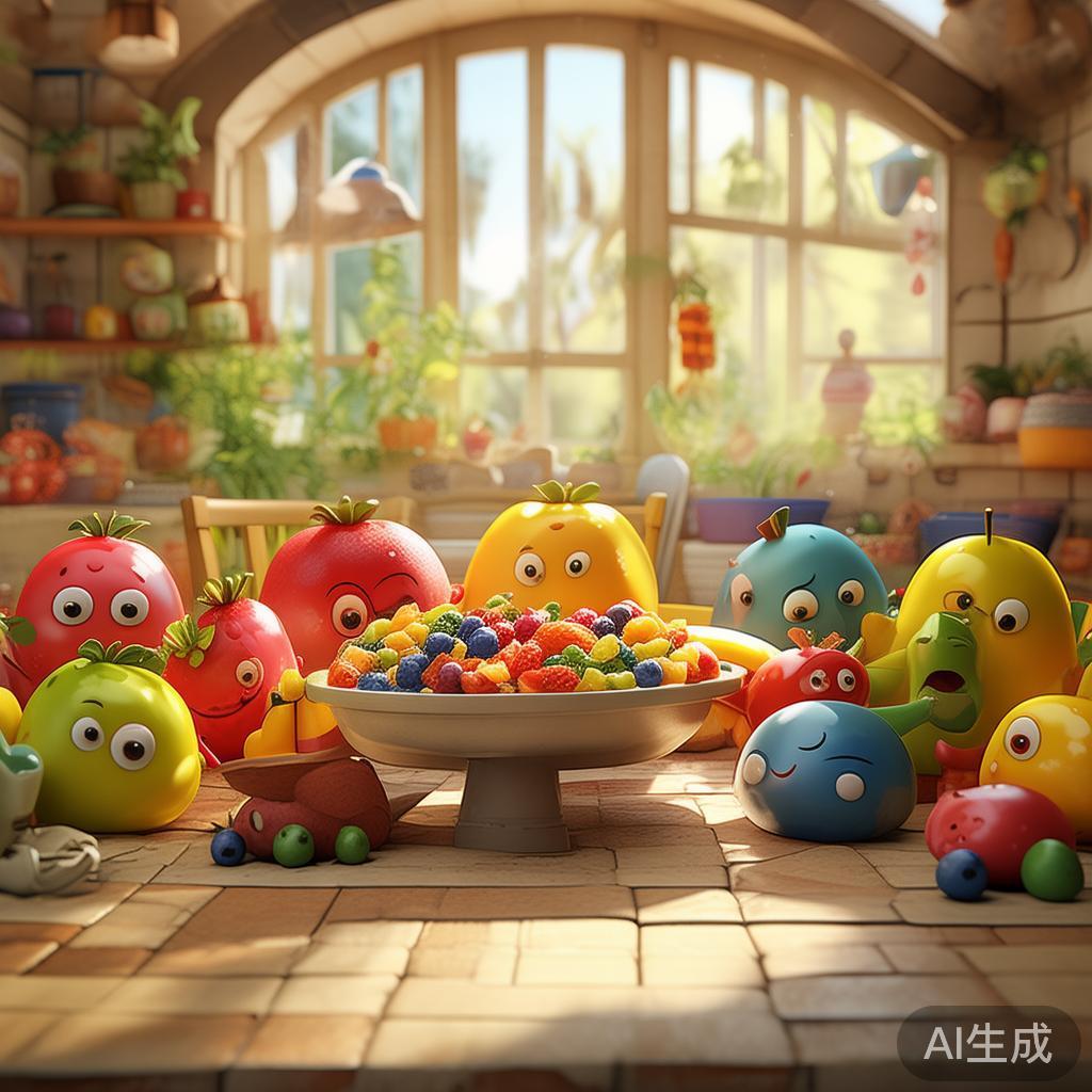 卡通水果图片：萌趣小果的温馨时光