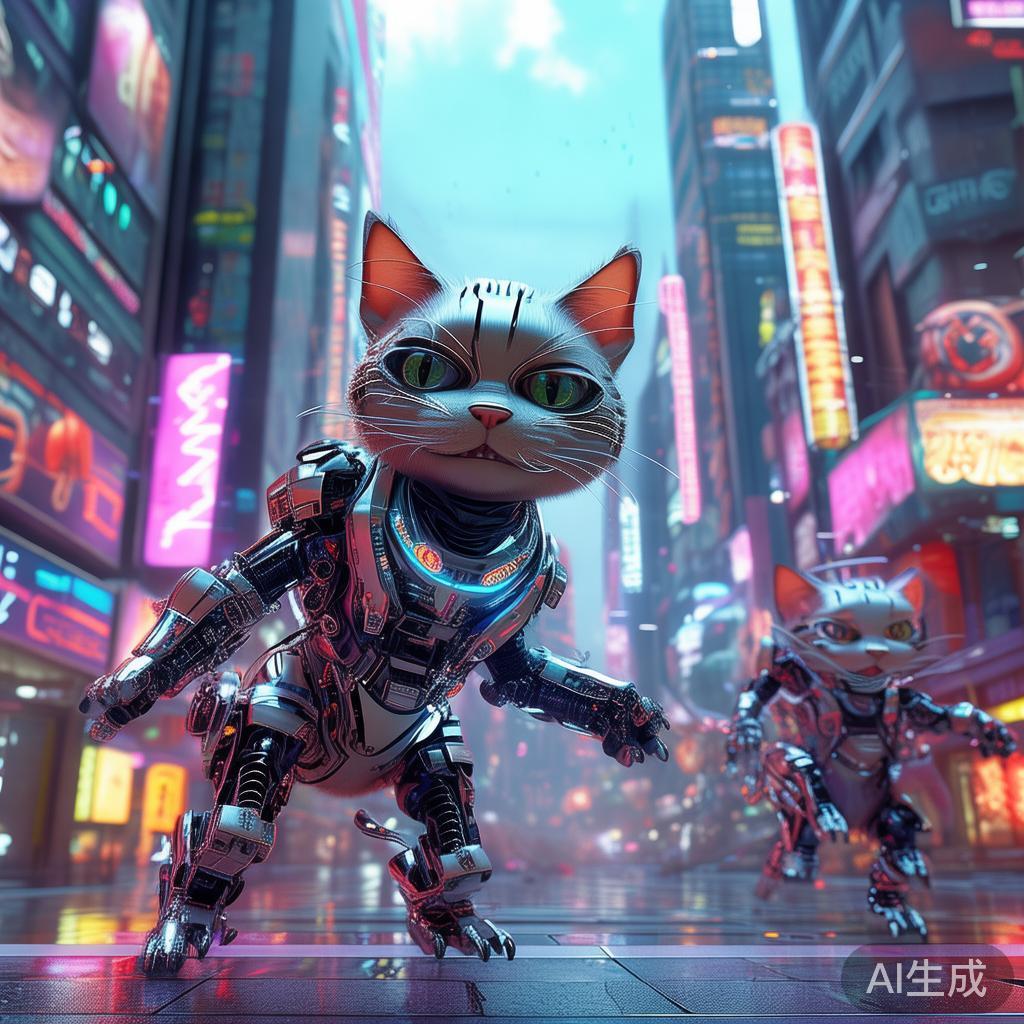机甲猫咪搞笑赛博图片