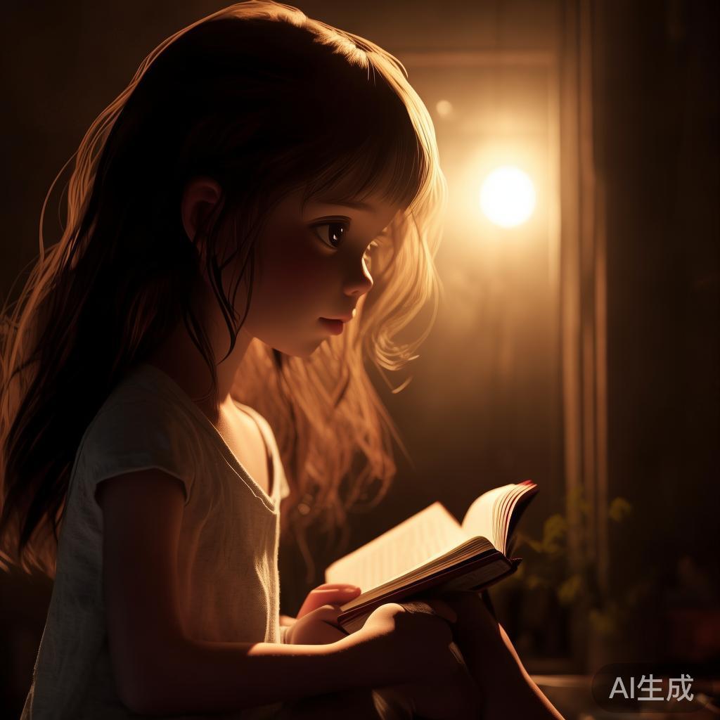 孤灯下女生卡通图片