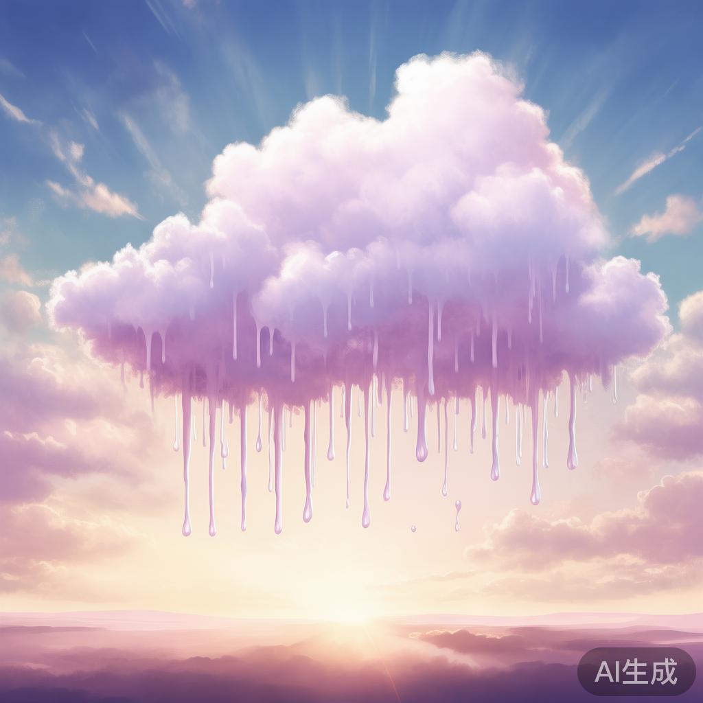 云朵流泪PPT背景图片