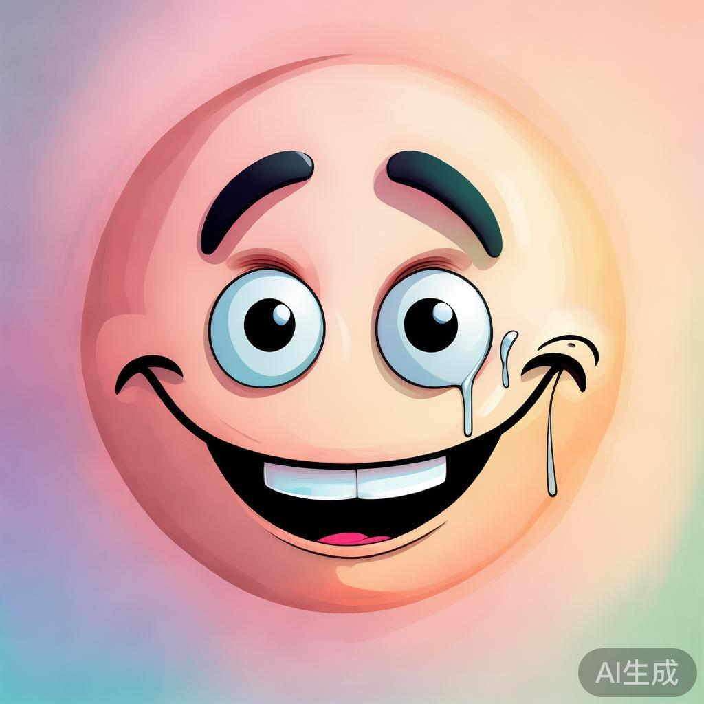 卡通笑脸图片：笑里藏泪的伤