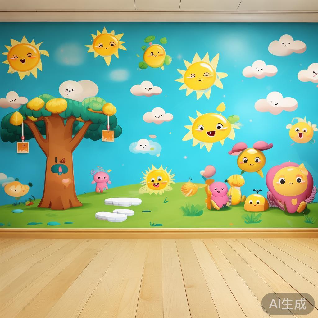 萌趣幼儿园主题墙动漫图片