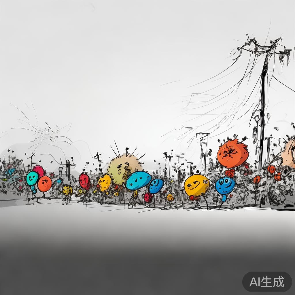 灰色背景卡通素描图片